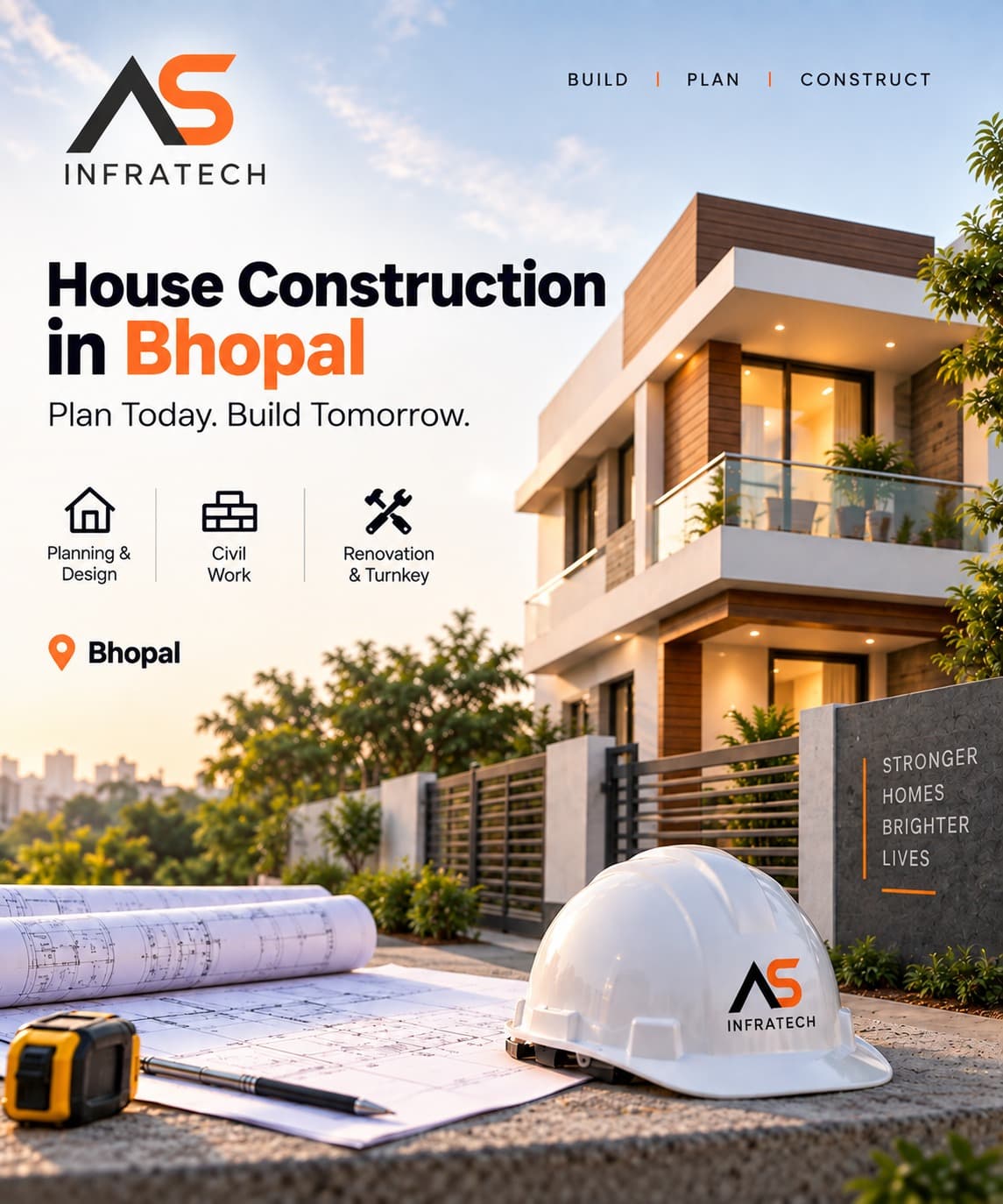 House construction project managed by AS Infratech, Bhopal